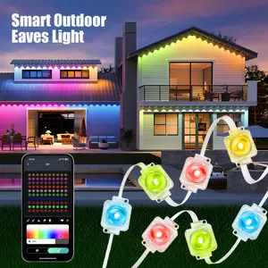 Smart Outdoor Eaves Light 300FT LED Waterproof Remote Control Rainbow Color String Lights for Parties Valentine's Day Halloween Christmas