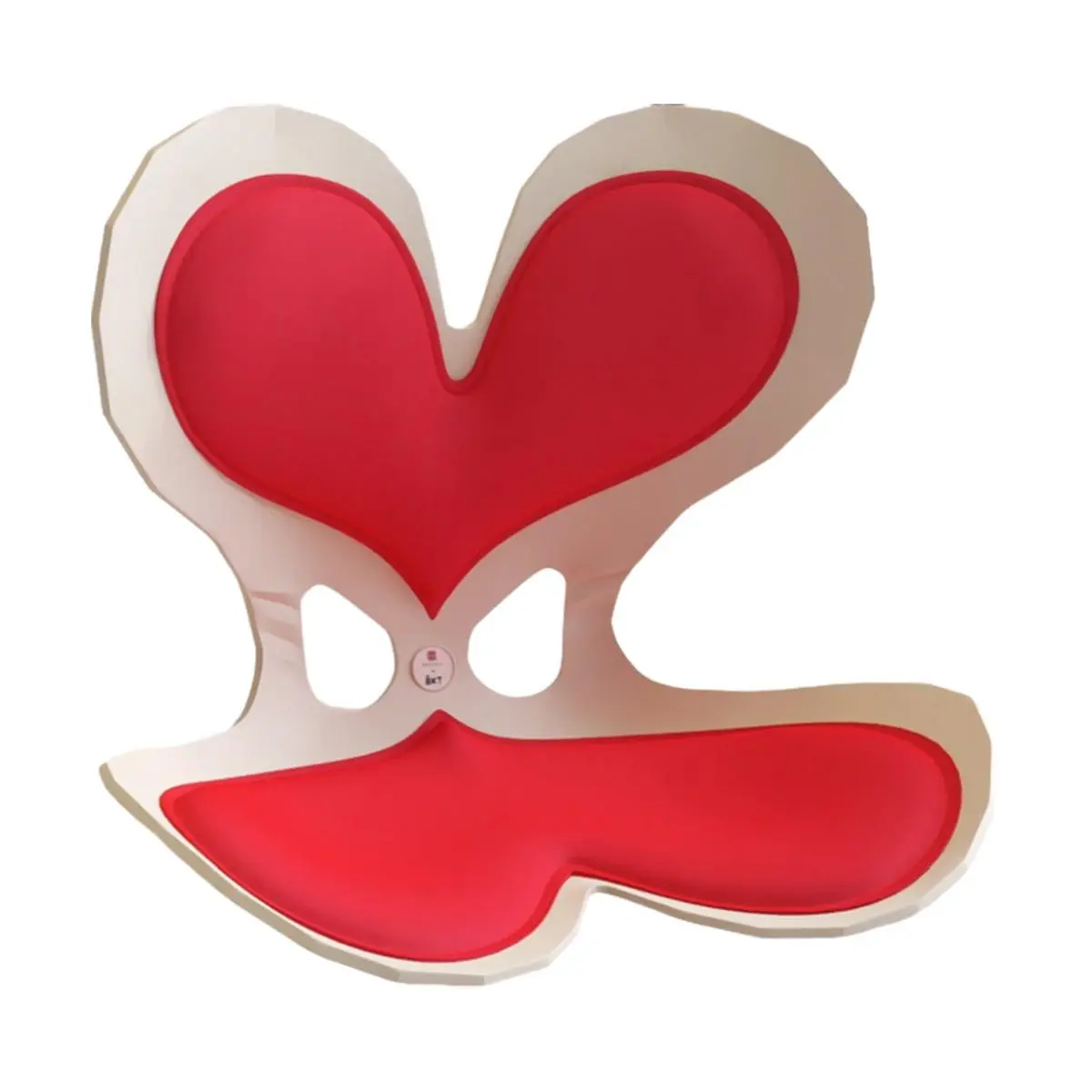 BKT Ergonomic Seat Cushion for Back Pain Relief - Love Heart Red Lumbar Support for Office Chair, Car Seat - Prevents Discomfort from Prolonged Sitting