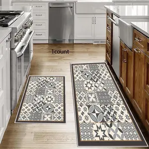Boho Style Geometric Pattern Kitchen Mat, 1 Count Non-slip Kitchen Rug, Washable Floor Mat for Home Living Room Bedroom Kitchen