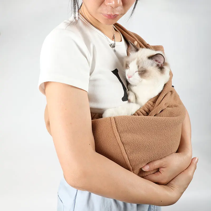 Dog  Carrier Sling L - Yunpawpet Handsfree Cat Sling Carrier Pouch for Chinchillas, Hedgehogs Puppies Kittens Dog baby cat baby dog pet hug backpack