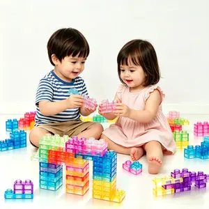 40-Piece Squishy Multicolor Stackable Cubes Building Blocks Set, Safe Pet Material, Stem Educational Toy for Kids Aged 3+, Perfect Gift