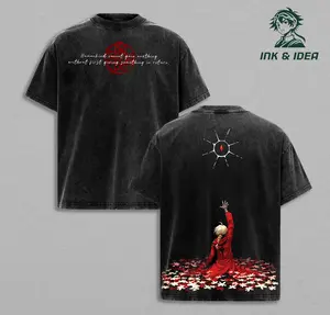 Edward Elric Fullmetal Alchemist T-Shirt, Fullmetal Alchemist Flamel Symbol Graphic Tee, Equivalent Exchange Dark Anime Streetwear, Vintage Washed Oversized Heavyweight Cotton Unisex Shirt, FMA Anime Fan Gift