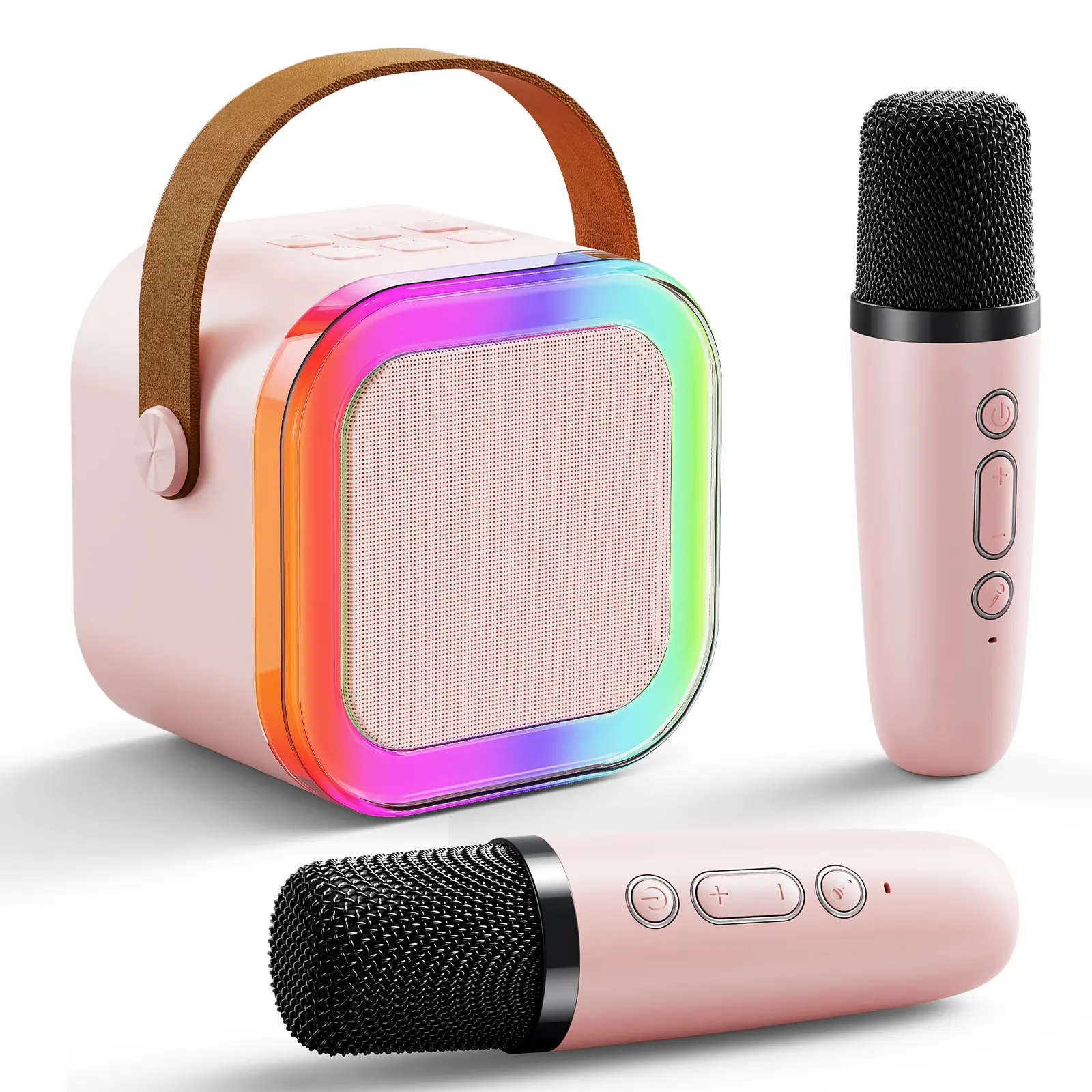 Niskite Mini Karaoke Machine With Wireless Microphones:  Professional Singing Machine For Kids Adults - Portable Bluetooth Speaker For Travel Birthday Party