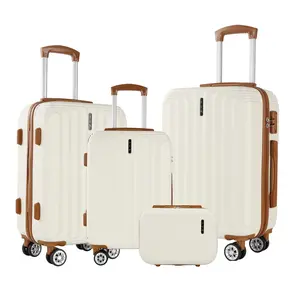 UUH (4pcs/7pcs/8pcs/9pcs) ABS Luggage Set with TSA Locks & 360° Spinner Wheels - Lightweight Hardshell Suitcases for Travel - Spacious Interior & Silent Double-Wheel Design