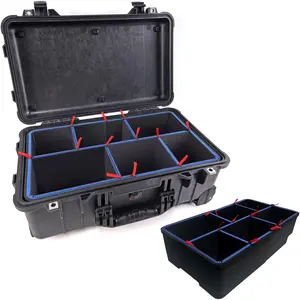LAFENLIN DIY Divider System for Pelican 1510 Case – Custom Adjustable Inserts with U-Clips & Red Pull Tabs for Camera, Tools, Medical & Gear Storage (Case Not Included)
