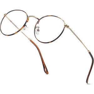 Small Round Circle Classic Unisex Eyewear Lightweight Non-Prescription Eyeglasses Clear Lens Glasses for Women Men