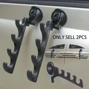 2pcs/set  suction cup fishing rod holder - Vehicle-mounted fishing rod holder with suction cups, for storing fishing supplies