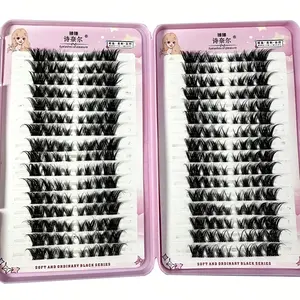 DIY Eyelash Clusters 256 Clusters (8-15mm) Fox Fur D-Curved Volume False Lash Extension Kit, Volume Individual Lashes, High-Capacity Eyelash Book, Natural Appearance with Soft Personal Long Lashes. Clustered Eyelashes