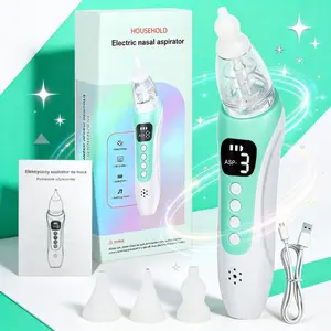 Electric Nasal Aspirator with Music Lights, Music Function, USB Rechargeable 400mah Battery, Convenient Charging, Three Adjustable Modes, Adjustable Suction Force, Includes Three Silicone Heads