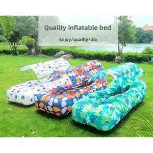 Sunshade Outdoor Inflatable Bed, Water and Land Dual-use Air Sofa, Inflatable Sofa, Outdoor Lazy Bed