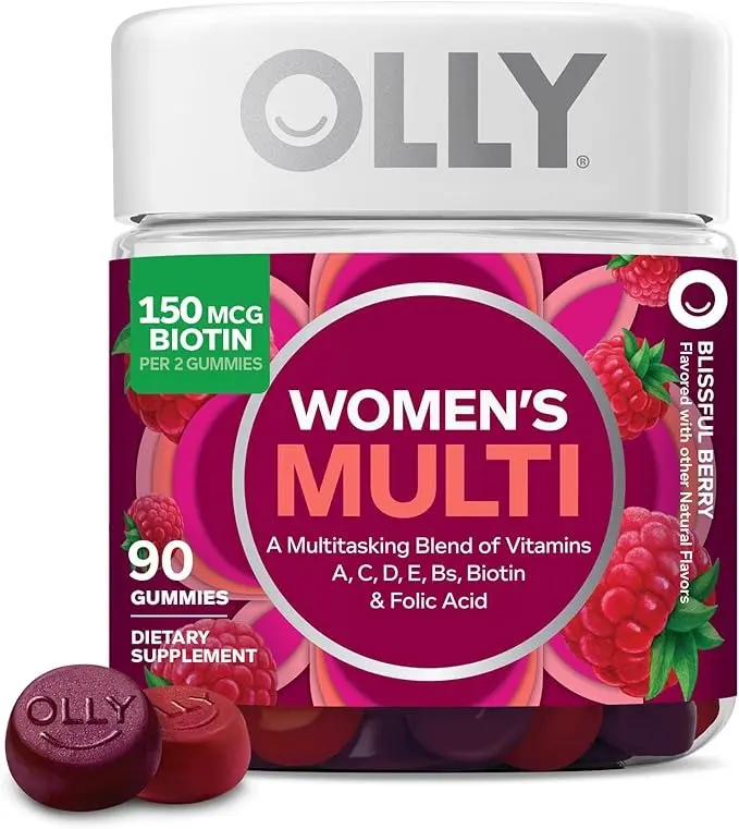 OLLY Women's Chewable Zinc Dietary Supplement, Gluten-Free Natural Berry-Flavored Multivitamin Gummies for Immune Boost & Overall Wellness
