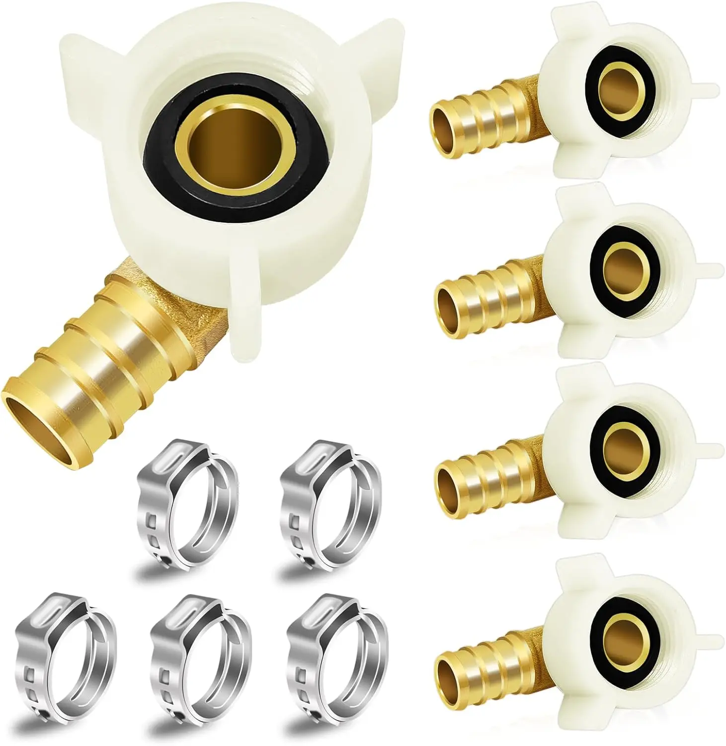 5PCS 1/ 2 inch PEX Thread Rotary Adapters, 1/ 2 inch PEX Fittings, x 1/ 2 inch Internal Thread Brass Crimping Fittings, PEX Fittings, PEX Rotary Adapters,Brass Pipe Fittings