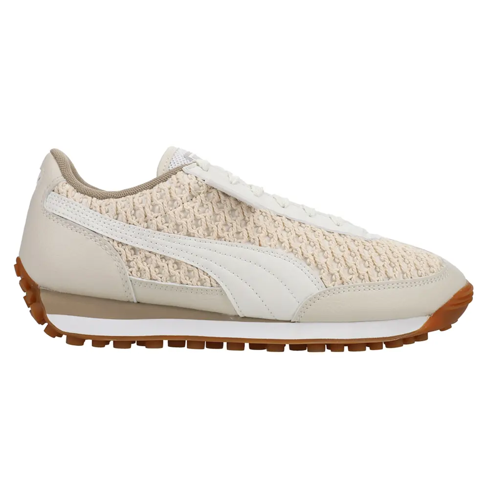 PUMA Womens Easy Rider Knit Lace Up Sneakers Shoes Casual - Beige, Off White