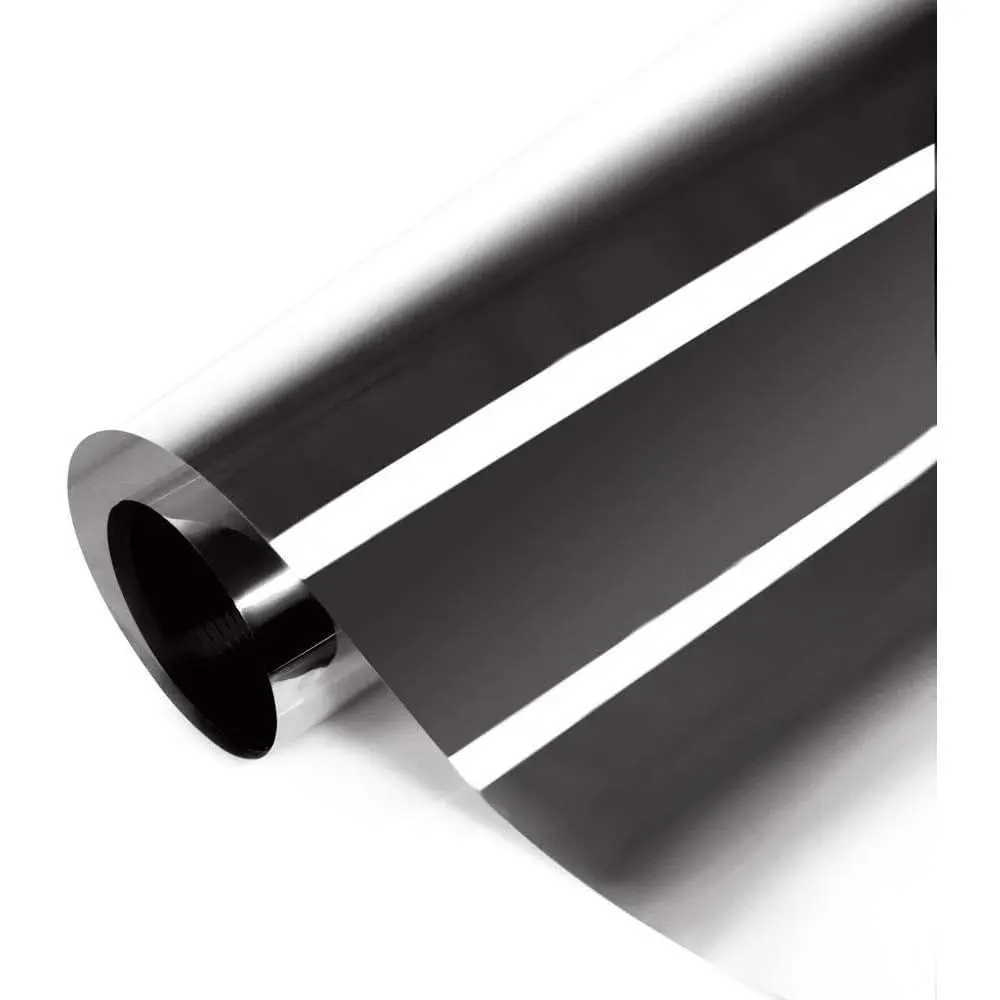 Heat Blocking Window Film,  Way Mirror Reflective Glass Window Tint Non-Adhesive Cling for  & Office Daytime , Heat Control, UV Rejection, Glare Reduction(Black-, 17.7x78.7 Inches)