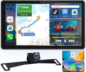 Wireless Apple CarPlay with Backup Camera: 7” HD Touchscreen Car Stereo - Bluetooth, GPS, Voice Control, Mirror Link, Plug-and-Play for All Vehicles