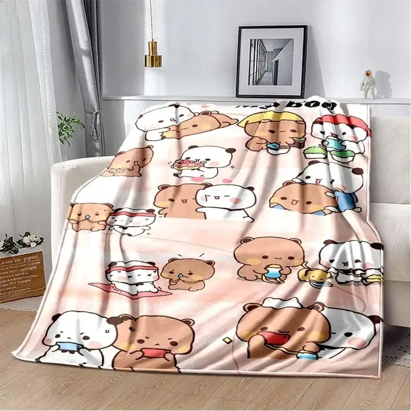 Bear Dad Dudu Series Cute Cartoon Blanket Ultra Soft Flannel Cozy Warm Bedroom Couch Sofa Home Throw Decor Decorative Throw Perfect Birthday Gift Christmas Gift for Kids Toddlers Boys Girls Family Style