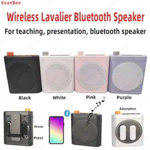 Wireless bluetooth megaphone with clip-on microphone portable Compact speaker suitable for teachers speech guide learning singing life