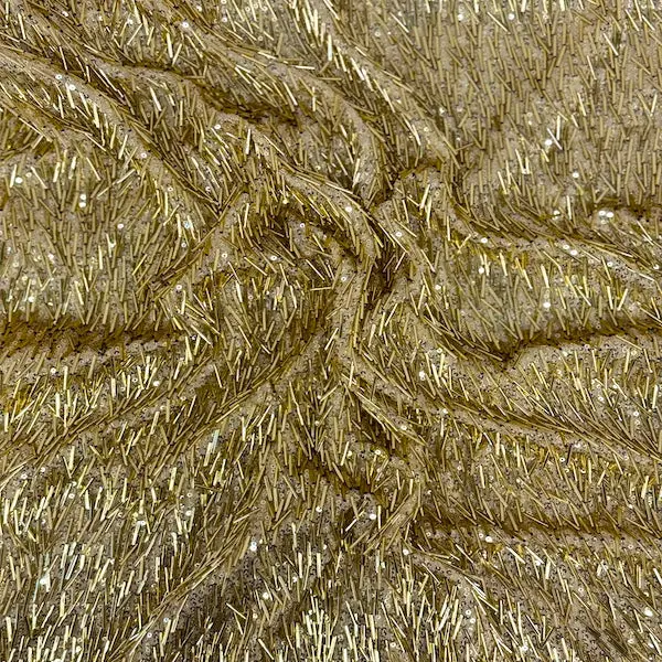 French Fringe Stretch Sequins Couture Fabric - Sold By The Yard