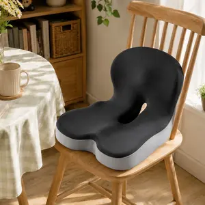 Breathable Memory Foam L-Shaped Seat Cushion, Ergonomic Design with Lumbar Support and Non-Slip Base, Comfortable for Office Chair, Car, Wheelchair, Gaming Chair, Home Chair