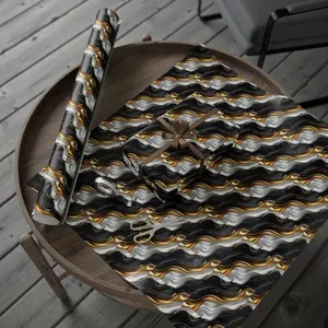 Elegant Black, Gold, and Silver Wrapping Paper – Premium Gift Wrap for Special Occasions