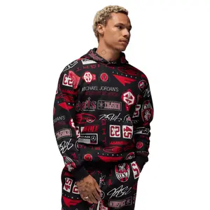 Air Jordan Essentials Printed Fleece Pullover Hoodie - Men's Streetwear Casual