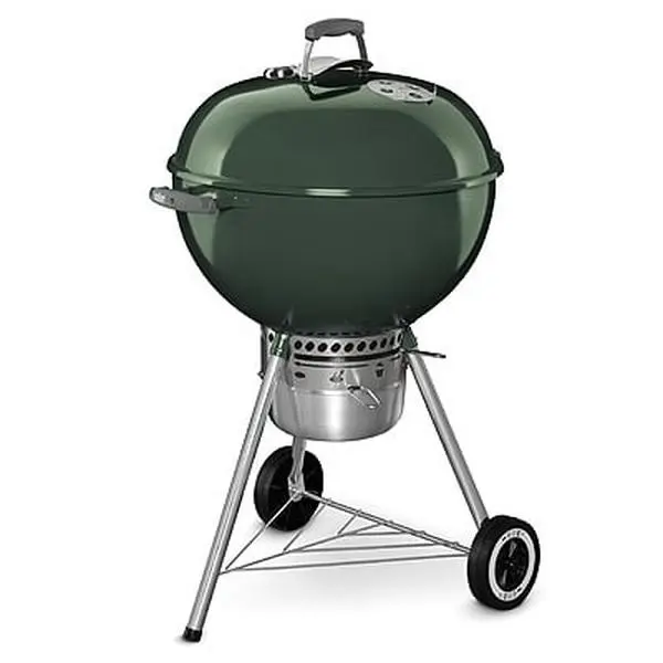 Weber 14407001 22 in. Green Original Premium Charcoal Kettle, Porcelain-Coated Steel Construction, Included Lid