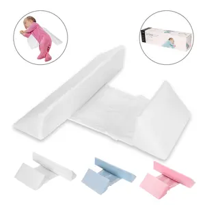 Baby 45-Degree Inclined Side Support Pillow, Triangle Anti-Roll Wedge Pillow for Newborns, Removable Pillowcase with Invisible Zipper, Breathable Soft Infant Positioning Pillow