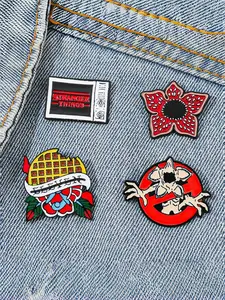 New Metal Badge Venus Flytrap King Flower Alloy Brooch Set of 4, Cute All-Season Accessory, No Precious Metal Plating, Package Included