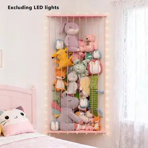 Plush Animal Toy Storage Rack Set, Display Storage Rack, Wall and Corner Organizer, Corner Shelf, Adjustable Length, Living Room Corner Storage, Game Room Bedroom Decor