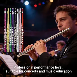 Lade 16 Hole C Key Closed Flute, Nickel-Plated Brass, Beginner Friendly, Multiple Colors Available, Includes Leather Case