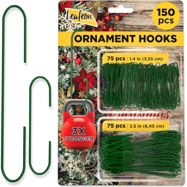 150 Pack Ornament Hooks for Christmas - Essential Christmas Ornament Hangers - Perfect Xmas Ornament Hangers for Tree Decoration (Green)