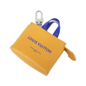 Pre-owned Louis Vuitton Brass Small Leather Goods Bag Charm LV Mini Shopper Keyring