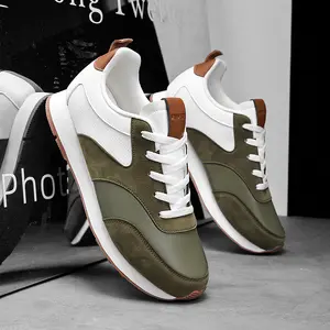 Comfortable green sneakers suitable for men's daily wear, with white accents