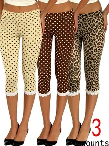 3 PCS High Waist Capri Leggings for Women, Y2K Aesthetic Stretchy Slim Fit Fitted Capris, Buttery Soft Casual Workout Pants,2026 Athleisure Outfit,Yoga, Gym, Daily Wear, Running, Shopping, Versatile Minimalist Style for Teen Girls, Gen Z Fitness Lovers