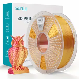 SUNLU PLA Plus Filament for 3D Printing, Dual Color Gradient, High Toughness, Shiny Texture, 1.75mm Diameter, Low Shrinkage, Dimensional Accuracy +/- 0.02mm, Smooth Surface Plastic Materia, 1kg Spool (2.2 Lbs)
