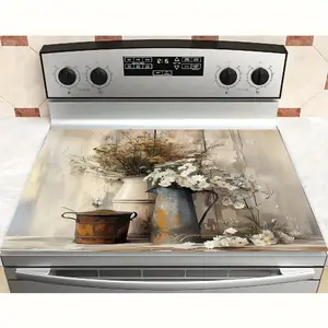 1pc Extra Large Stove Top Protector Mat - Heat-Resistant, Non-Slip Kitchen stove burner guard with Elegant Brown/, Scratchproof & Spillproof, Easy-Clean Surface, Fits Electric/ Gas Stoves, Oven - Ideal Christmas Decoration for Holi