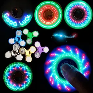 Creative  Luminous LED Light Fidget Spinner Hand Top Press-to-light fingertip spinner toy Finger Stress Relief Toys For Kid Gift keyboard clicker