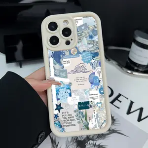 Case for iPhone 16 Pro Max 15 Plus 14 13 12 11 XS XR Ocean theme Bible Verse Pattern Drop Protection Shockproof Soft Silicone Smartphone Cover Valentine Gift For Girls and Women