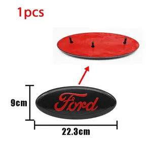 1PCS 22.3CM Car Front Grill Badges Rear Trunk Emblem Lid Covers Logo Replacement Accessories For Ford Focus 2 3 4 MK2 MK3 MK4 ST F150 Mondeo Fiesta Fusion Ranger Mustang Shelby Kuga Edge Explorer Ecosport Transit Escape