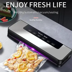 Vacuum Sealer for Food Complete Starter Kit with 2 Rolls & 10 Bags Automatic Food Sealer Machine Built-in Cutter & Bag Storage Powerful Motor for Dry Moist Canister Sealing