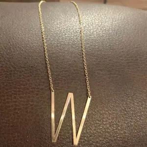 Sideways W necklace Female Anniversary Birthday Daily Engagement Metal Coating anxiety fashion necklace heart necklace