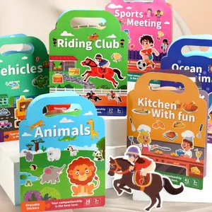 Reusable Jelly Sticker Books for Kids, 3/6 Pack Thickened Gel Stickers, Birthday Gifts for Boys & Girls, Multiple Themes Available Sticker Cards