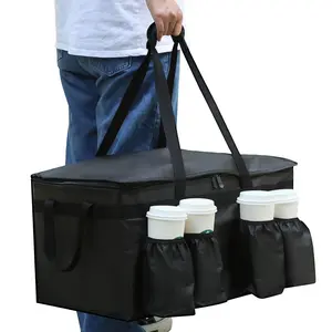 Catering Bag for doordash  eats 22x14x13 Insulated  Delivery Bag with Cup Holders/Drink Carriers  XXL, Beverages, Grocery, Pizza