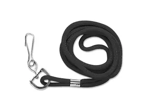 Baumgartens Standard Lanyard With Hook 36" L Nylon Black 68909