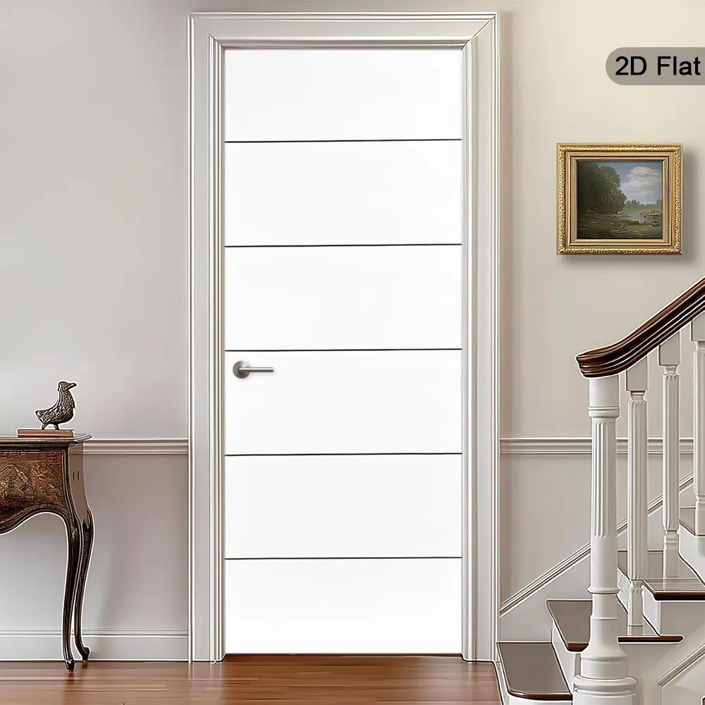 Modern Minimalist Door Stickers, Neutral Tone Geometric Poster Stickers, Elegant Texture Wall Decor, Home Bedroom Living Room Office Door Decor