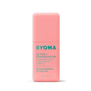 BYOMA De-Puff + Brighten Eye Gel -  Puffiness & Wrinkles - Under Eye Cream With Hyaluronic Acid & Vitamin C - Barrier Repair Skincare - 0.68 fl. oz
