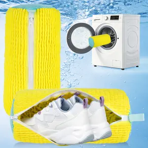 Shoe Laundry Bag for Washing Machine, Heavy-Duty Mesh Sneaker Cleaning Bag with Zipper, Protective Shoe Wash Bags for All Footwear, Keeps Shoes Safe in Washer & Dryer, Reusable Travel Cleaning Bag for Home & Gifts Mother's Day