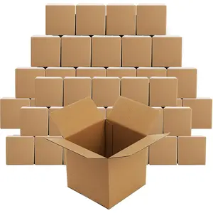 5X5X5 inches Kraft Corrugated Cardboard Box for Small Businesses Easy Assembly Carry Pack Store 25/50pcs Mailbox Office Stationery Supplies