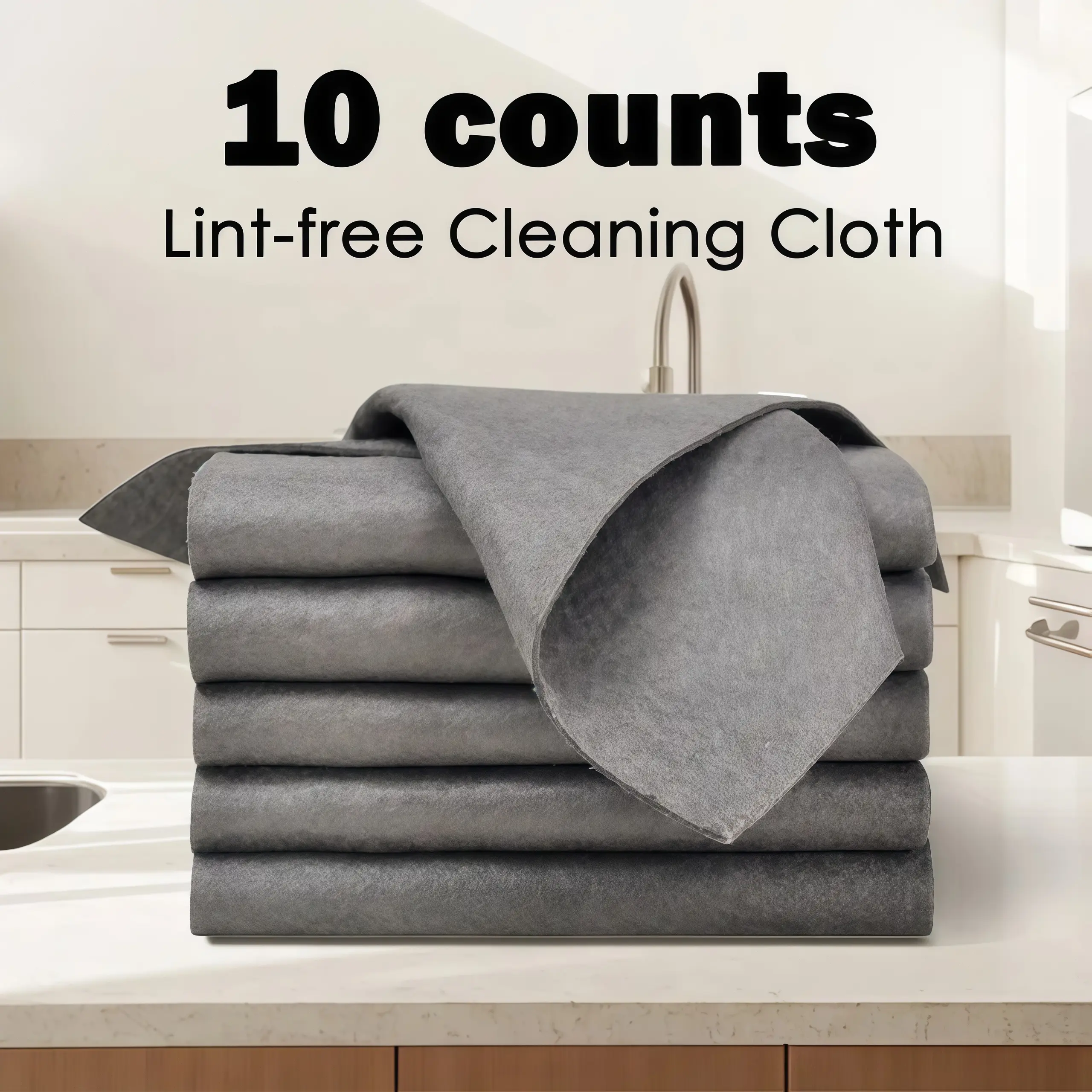 10pcs Magic Cleaning Cloth, Reusable Thick Stripe Free Magic Cleaning Wet Wipes, Car Ultra fine Fiber Cleaning Cloth, High Water Absorption, Stripe Free, Scratch Free, Quick Drying, Multi purpose Cleaning Cloth, Suitable for Kitchen, Car, Window, Glass
