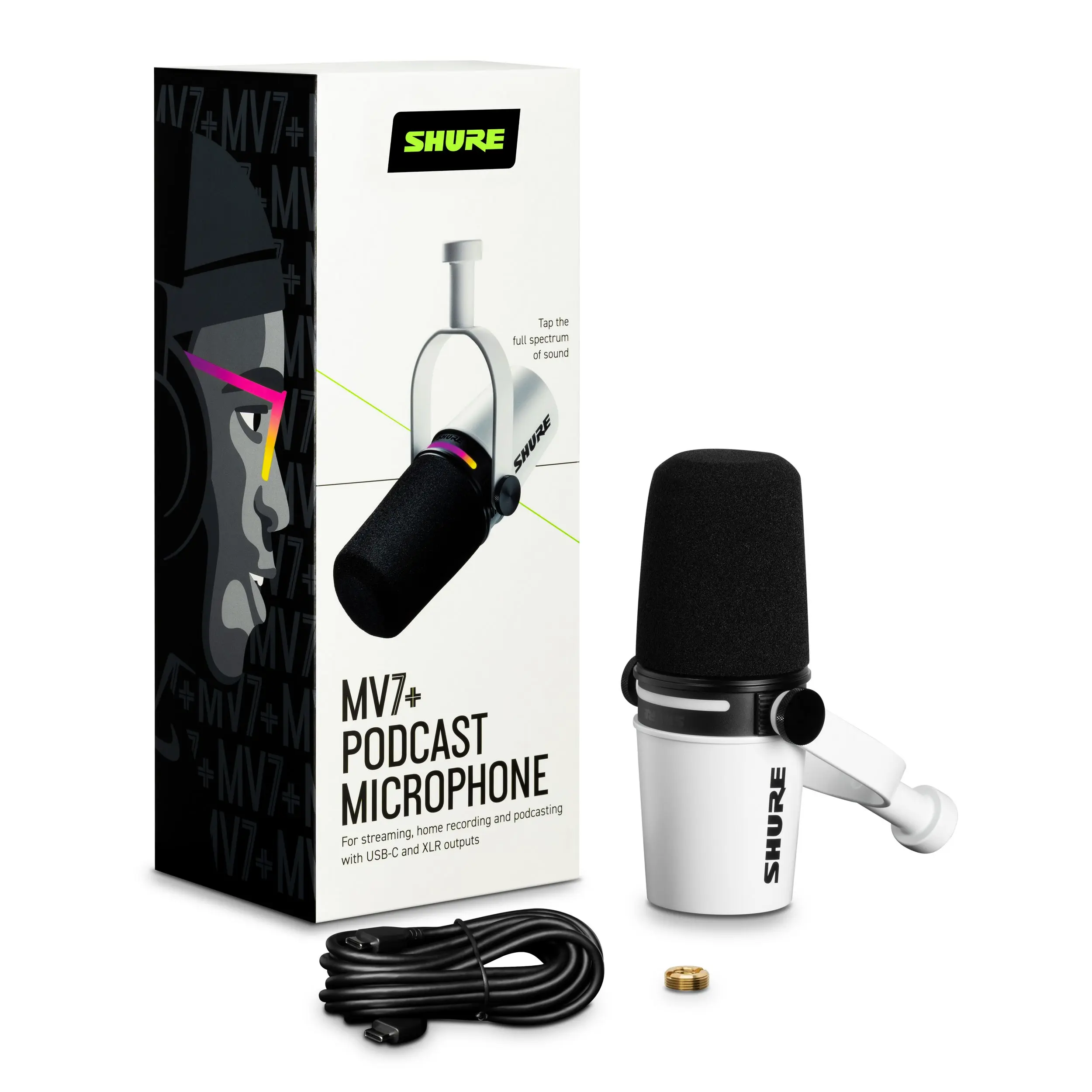 SHURE MV7+ ダイナミックマイク ホワイト Shure MV7+ Podcasting and Streaming Microphone - White - TikTok Shop